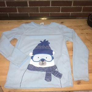 Girls Size 20 Lands End Polar Bear Pajama Top